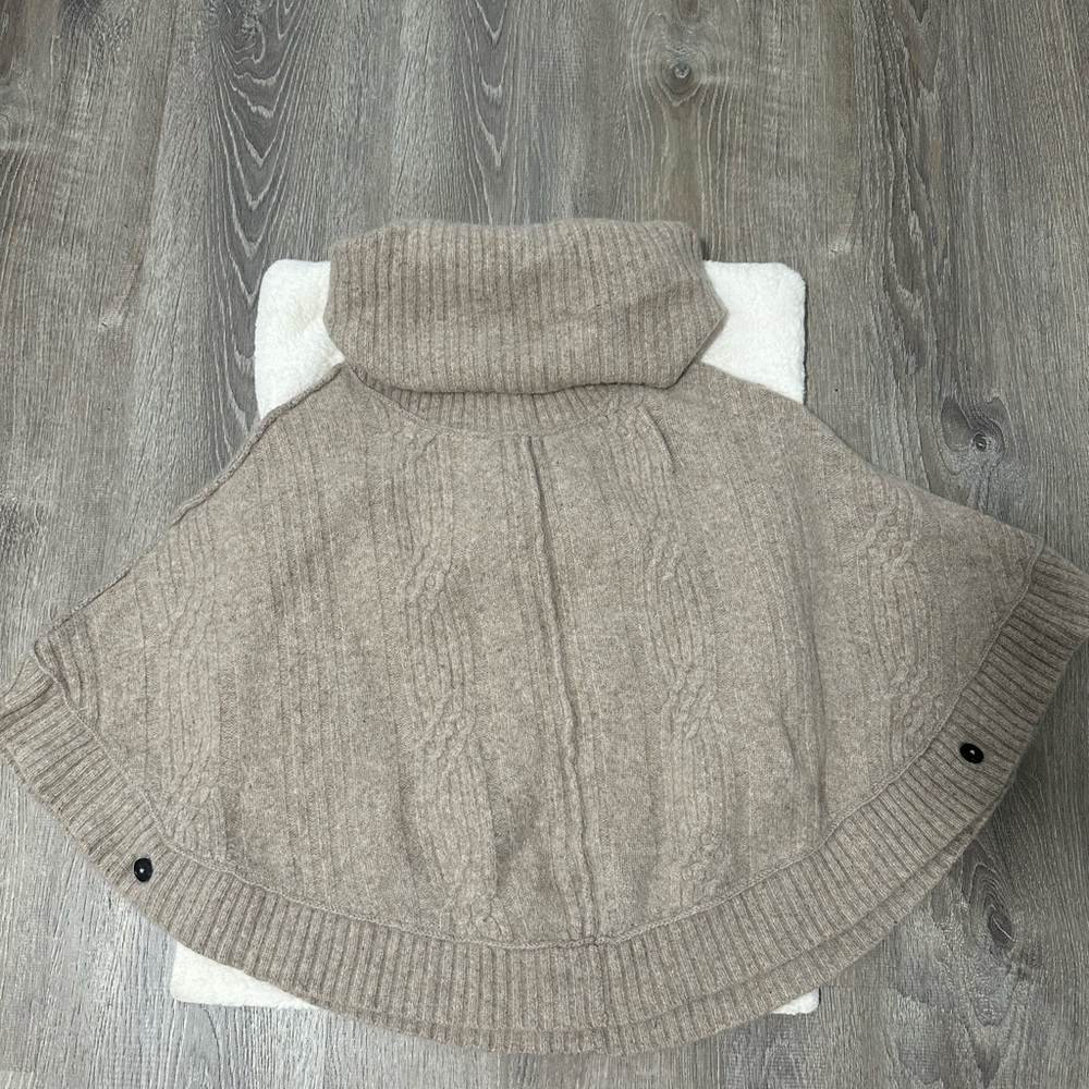 ALLSAINTS Womens Beige Knit Poncho Top Size 0 Lambs Wool Blend